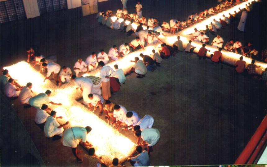 Largest Flaming Candle Image Consisted of 30,500 Candles