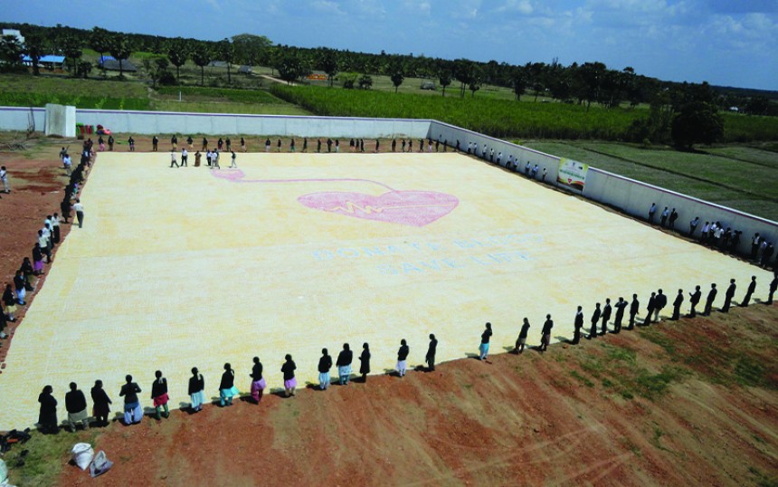 Largest Painting made by Footprints
