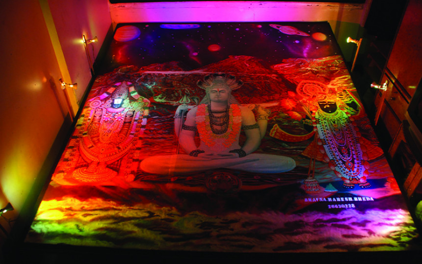 3D Rangoli Made with Marble Powder